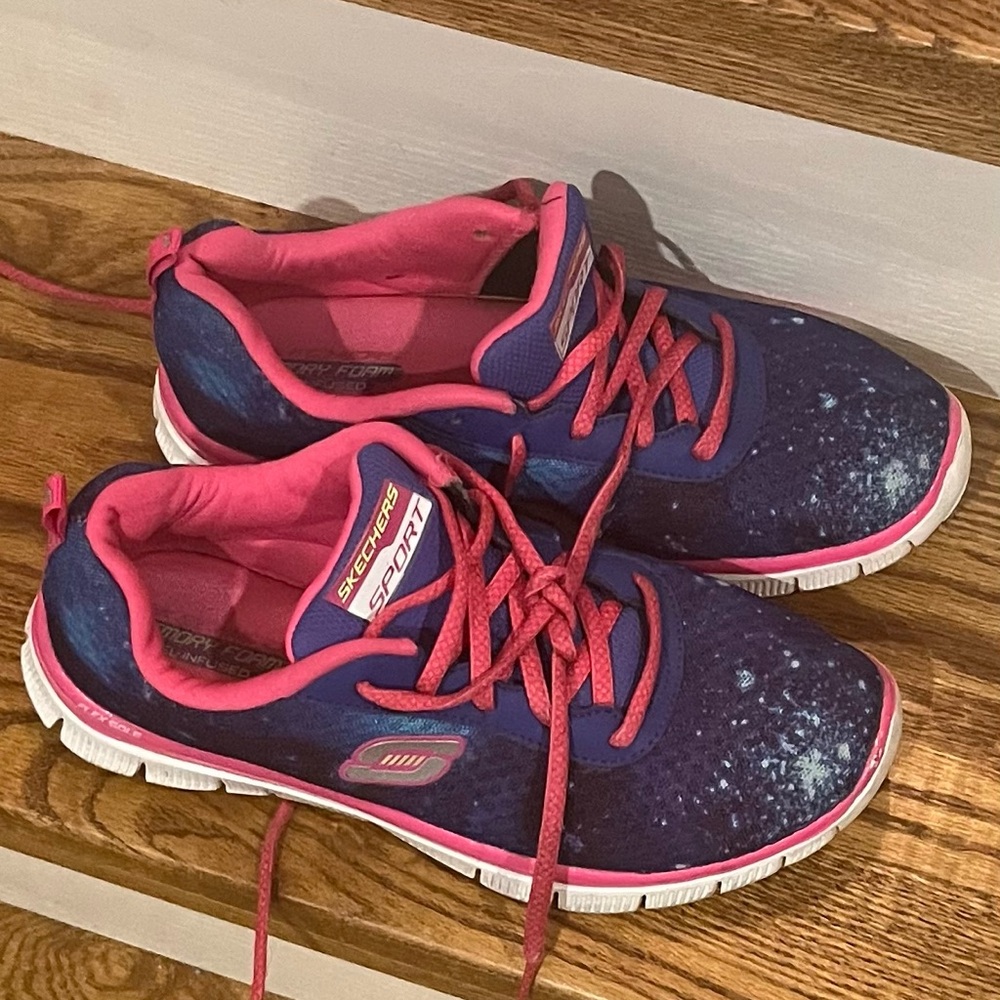 Skechers Blue and Pink Galaxy Sneakers US Women Size 5